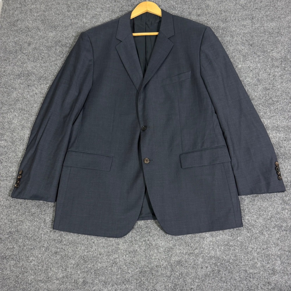 Hugo Boss Blazer Super 100 Wool Two Button Mens 46R Charcoal Grey Wool EUC